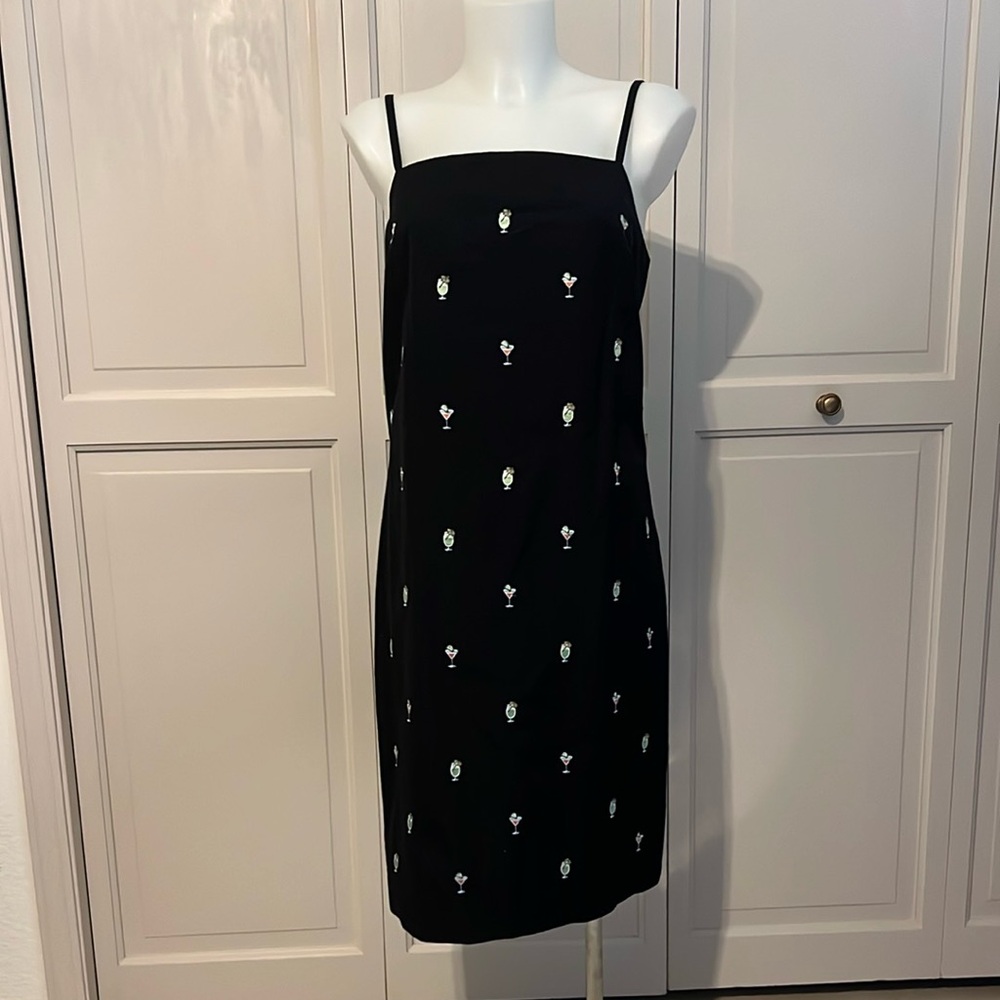 Elegant Black “Cocktail” Dress with Subtle Embroidery